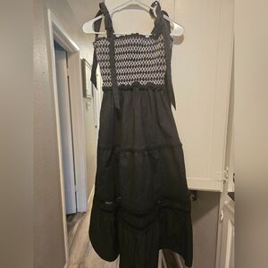 Peter Som Black and White Dress with Bow Straps